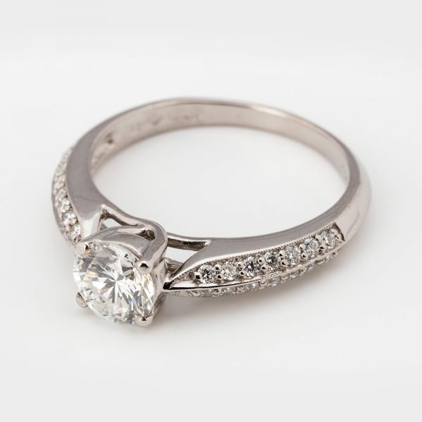 Contemporary 0.72n Carat Diamond Solitaire Engagement Ring
