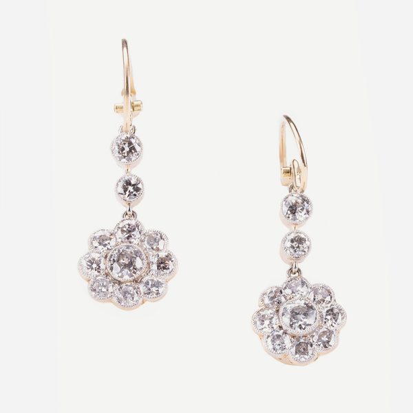 Fine Jewels of Harrogate Diamond Cluster Drop Earrings