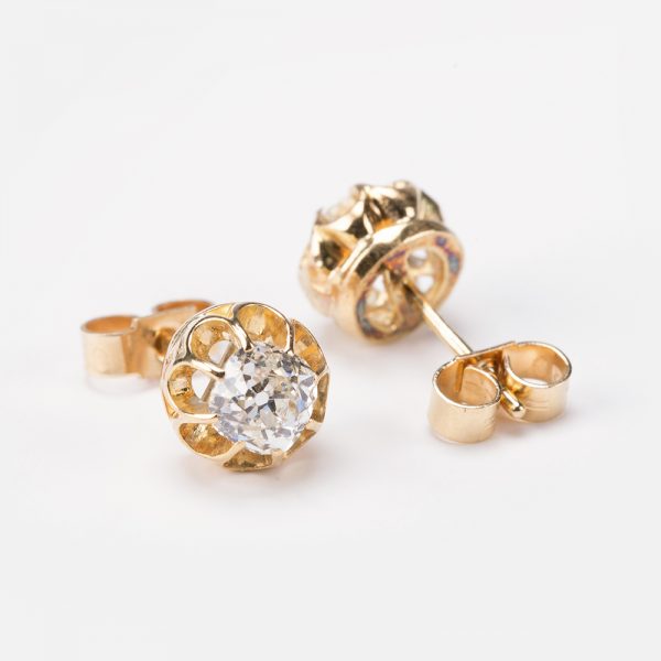Fine Jewels of Harrogate Diamond Yellow Gold Stud Earrings