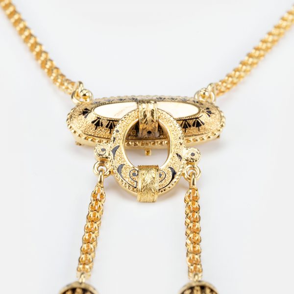Fine Jewels of Harrogate Gold Emerald Tassle Necklace