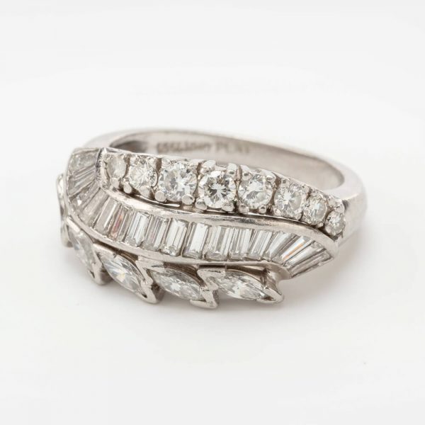 Fine Jewels of Harrogate Vintage Platinum 1.50 carat Diamond Dress Ring Circa 1950's