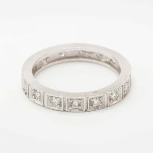 Fine Jewels of Harrogate Vintage Platinum 0.48 Carat Diamond Eternity Ring Circa 1960's