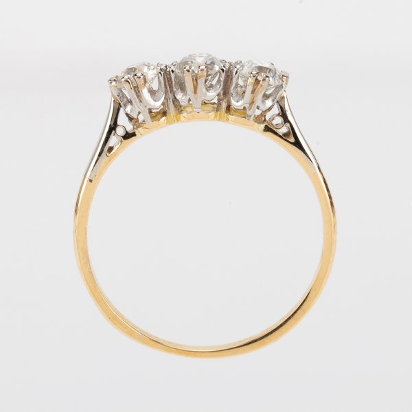 Fine Jewels of Harrogate Vintage 0.50 Carat Diamond Three Stone Trilogy Engagement Ring Circa 1940's