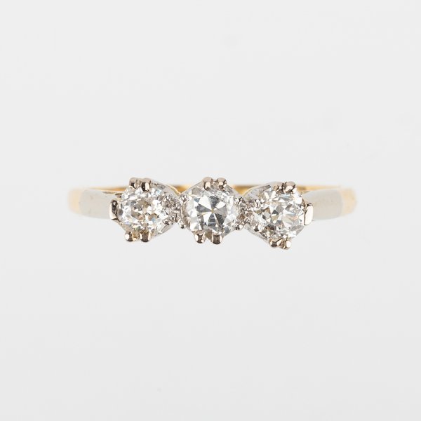 Fine Jewels of Harrogate Vintage 0.50 Carat Diamond Three Stone Trilogy Engagement Ring Circa 1940's