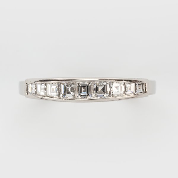 Fine Jewels of Harrogate Vintage Platinum 0.30 Carat Diamond Nine Stone Engagement Ring Circa 1950's