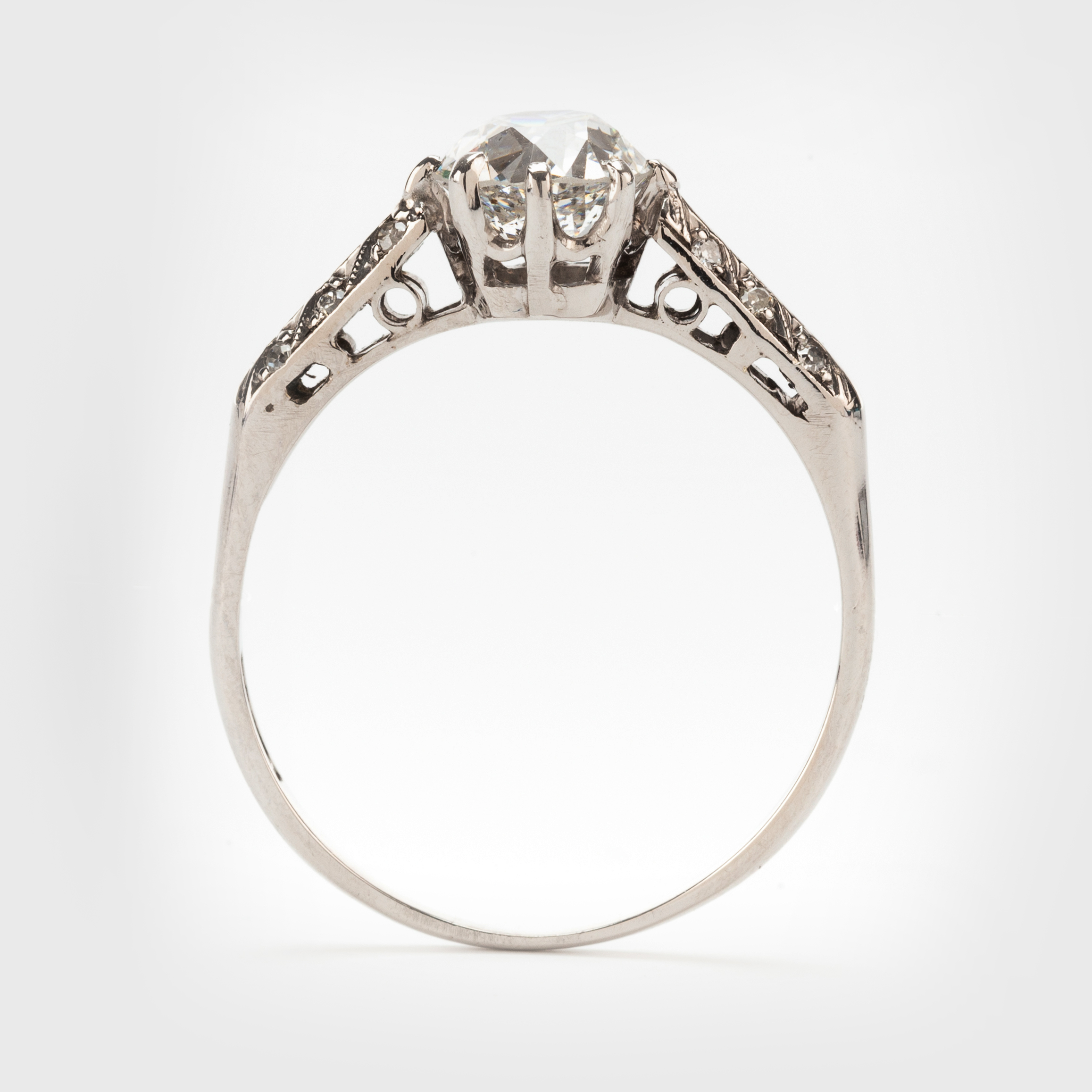 Fine Jewels of Harrogate Art Deco 1.08 Carat E Colour Diamond Solitaire Engagement Ring Circa 1930's