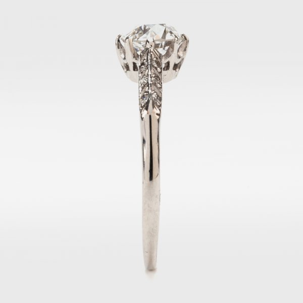 Fine Jewels of Harrogate Art Deco 1.08 Carat E Colour Diamond Solitaire Engagement Ring Circa 1930's