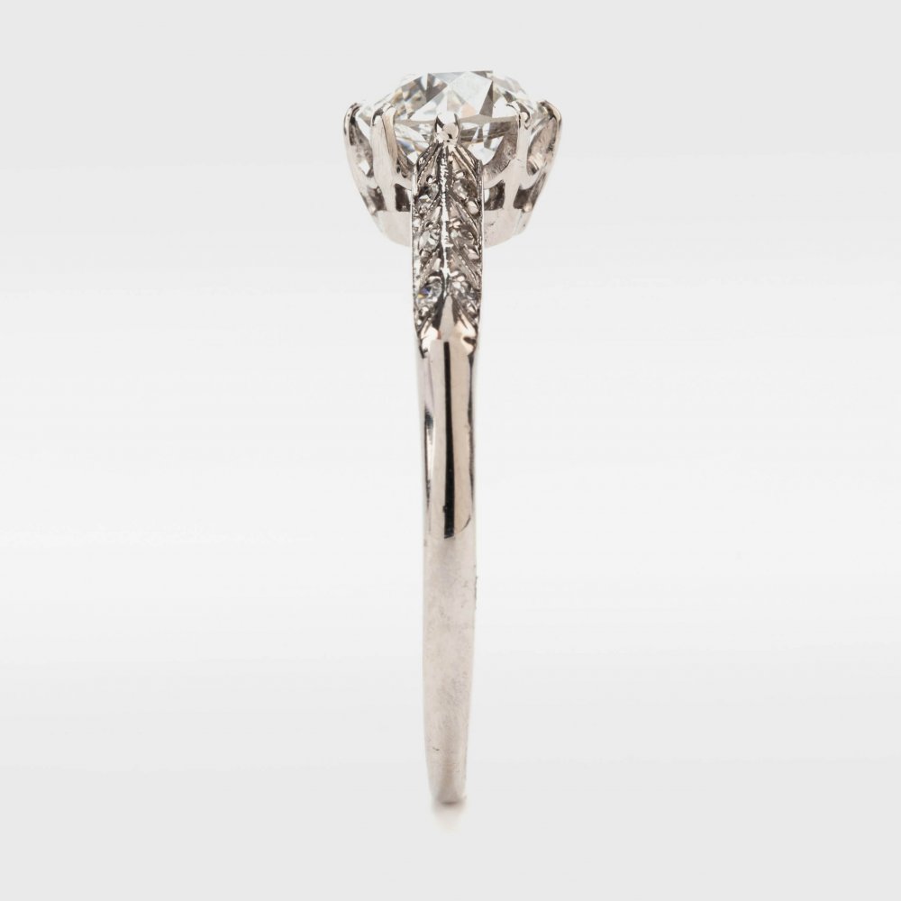 Fine Jewels of Harrogate Art Deco 1.08 Carat E Colour Diamond Solitaire Engagement Ring Circa 1930's