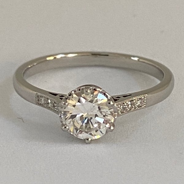 Contemporary 0.72 Carat Round BrillianFine Jewels of Harrogate Diamond Solitaire Engagement Ring