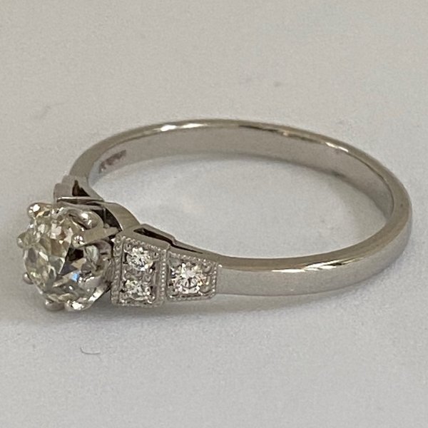 Fine Jewels of Harrogate Contemporary 0.77 Carat Old Cushion Cut Diamond Solitaire Engagement Ring