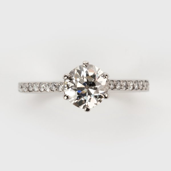Fine Jewels of Harrogate Contemporary 0.99 Carat Old European Cut Diamond Solitaire Engagement Ring