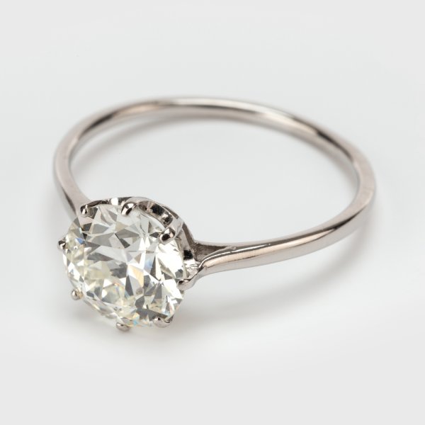 Fine Jewels of Harrogate Old Round Brilliant Cut Diamond 1.85 Carat Solitaire Engagement Ring