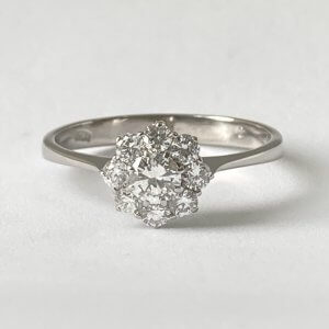 Fine Jewels of Harrogate Vintage 0.55 Carat Diamond Cluster Ring Circa 1960's
