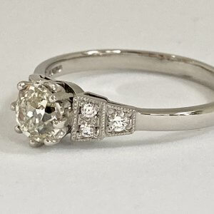 Fine Jewels of Harrogate Contemporary 0.51 Carat Old European Cut Diamond Solitaire Engagement Ring